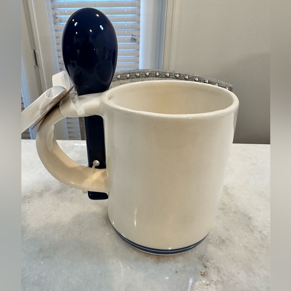 Rae Dunn Pixar LE PETIT CHEF Ratatouille Mug w/ Blue Spoon | White & Blue Mug - Picture 3 of 9